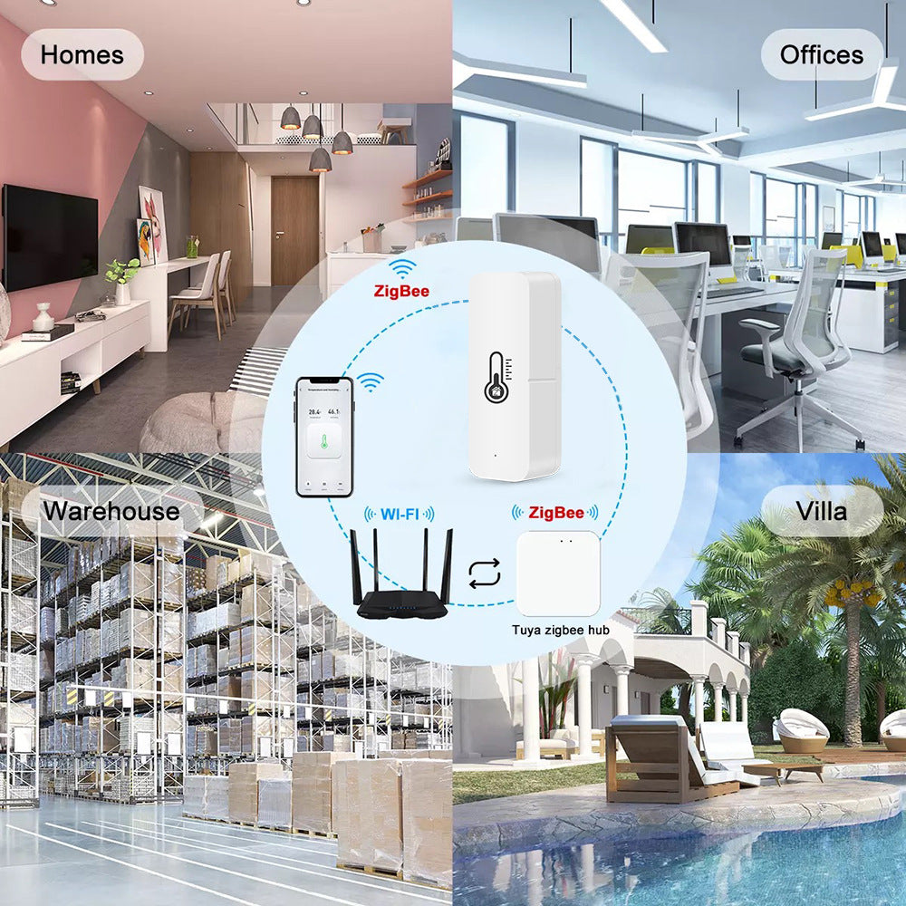 Sensor Temperatura y Humedad Tuya | Monitor Inteligente Hogar WiFi