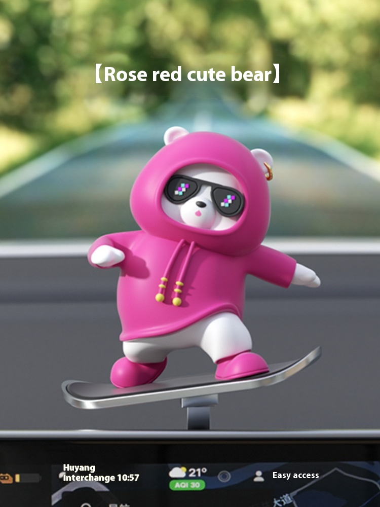 Adorno Oso Cartoon para Auto – Decoración Kawaii de Resina para Vehículos