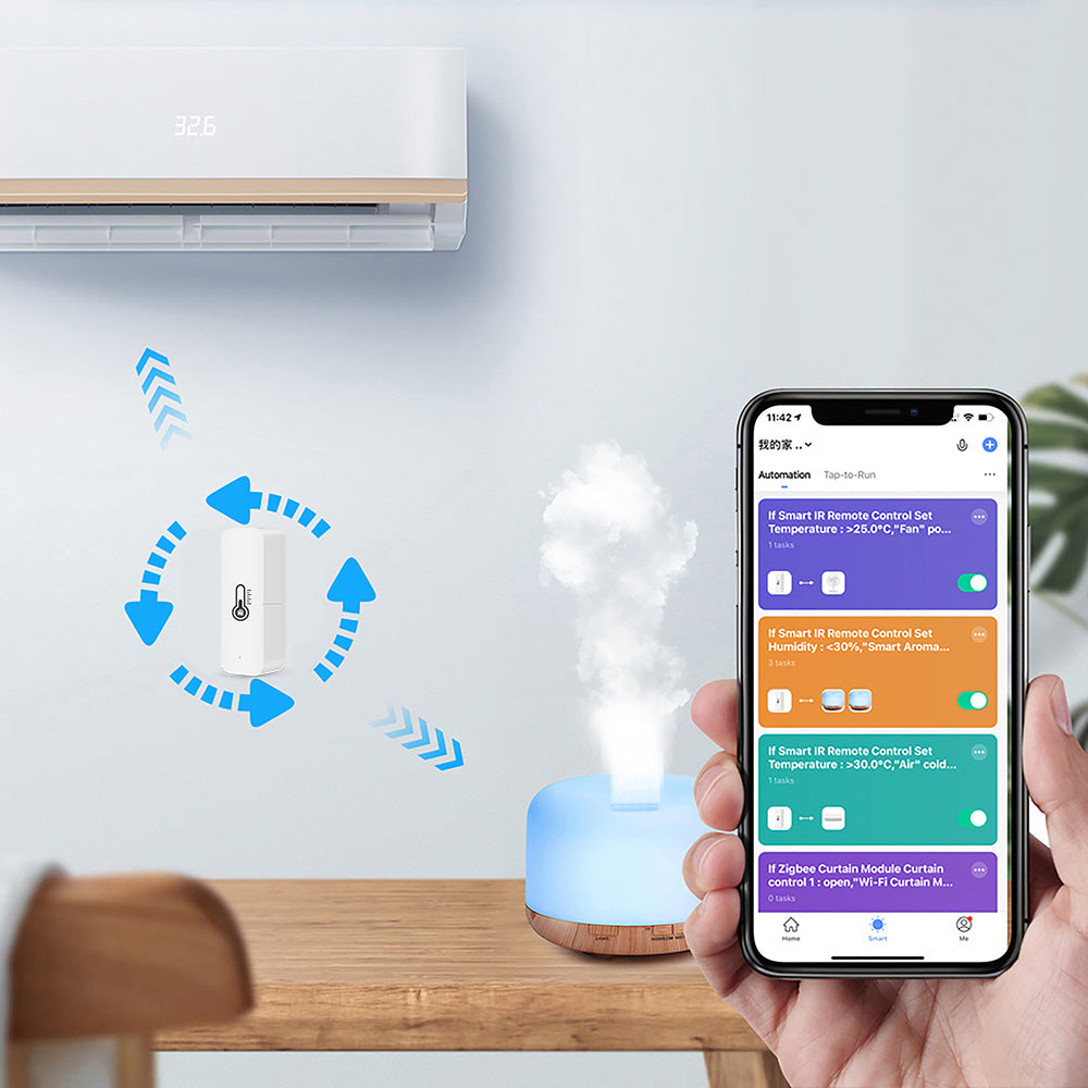 Sensor Temperatura y Humedad Tuya | Monitor Inteligente Hogar WiFi