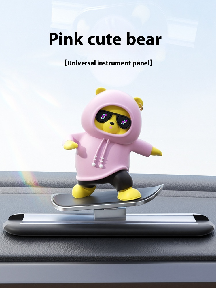 Adorno Oso Cartoon para Auto – Decoración Kawaii de Resina para Vehículos
