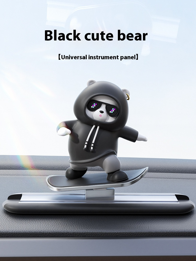 Adorno Oso Cartoon para Auto – Decoración Kawaii de Resina para Vehículos