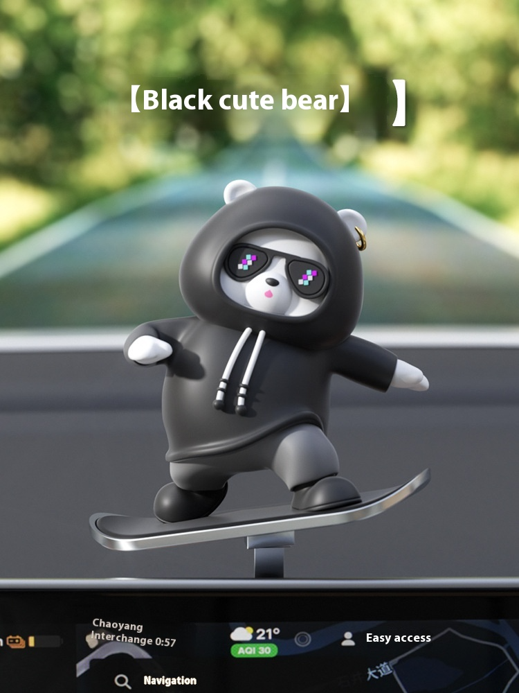 Adorno Oso Cartoon para Auto – Decoración Kawaii de Resina para Vehículos