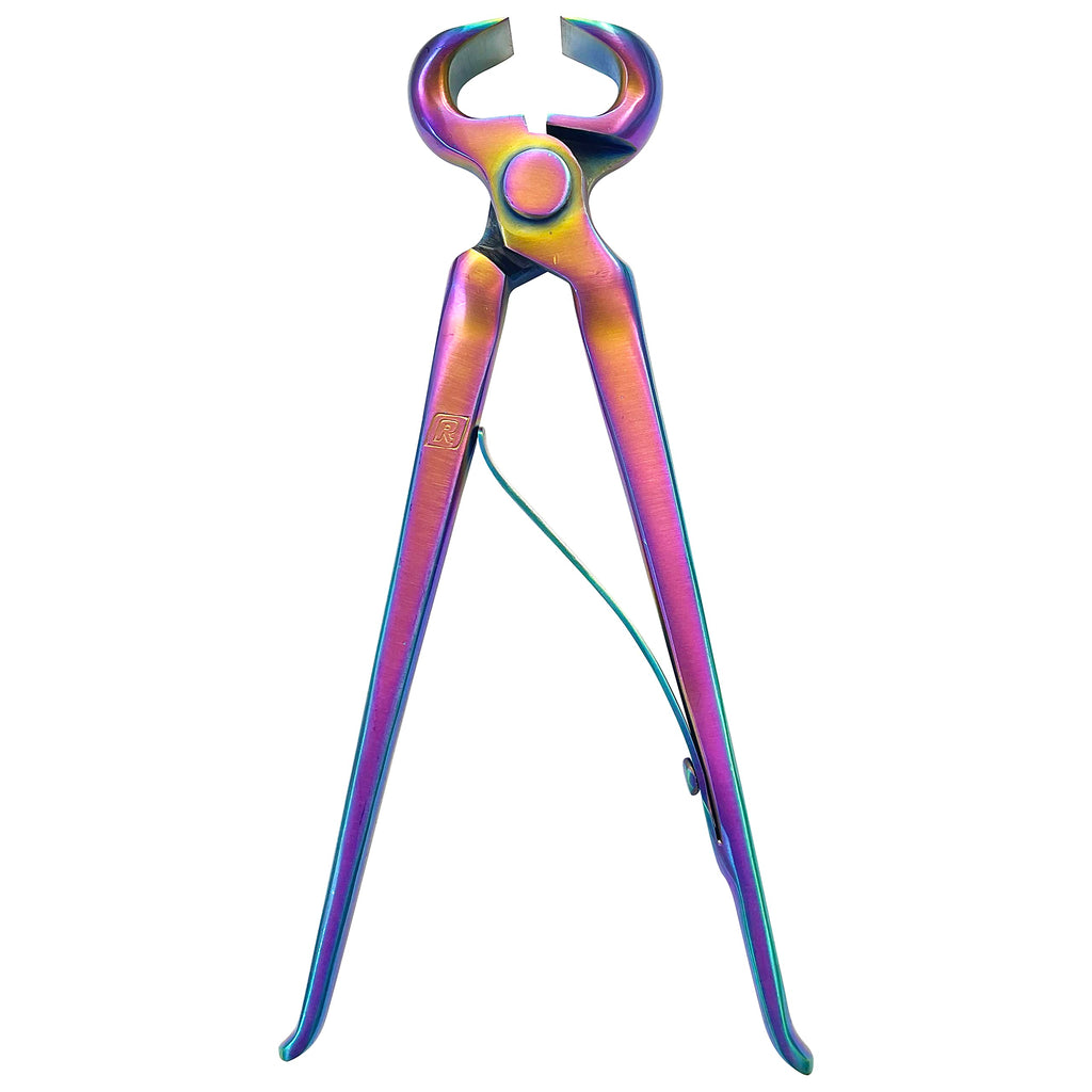 Rekhi International Farrier Hoof Nippers Rainbow Loaded Spring Horseshoe Trimmer Farrier Tools Pony Hoof Nippers Small Ferrier Tool Horse Nippera Herramientas Para Caballos 10 Inches