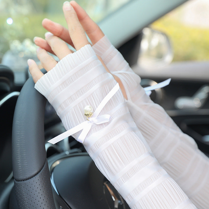 Summer Outdoor UV Protection Ice Silk Arm Sleeves for Women