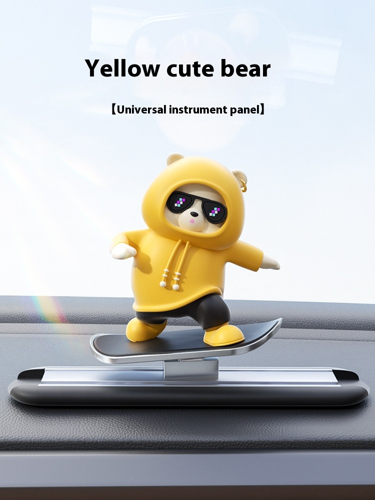 Adorno Oso Cartoon para Auto – Decoración Kawaii de Resina para Vehículos