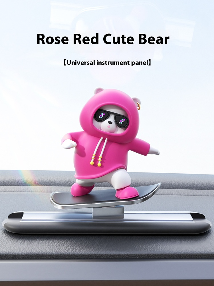 Adorno Oso Cartoon para Auto – Decoración Kawaii de Resina para Vehículos