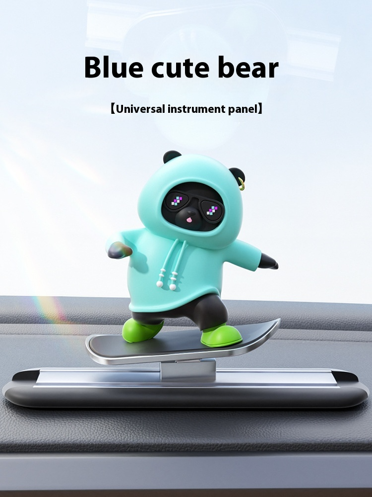 Adorno Oso Cartoon para Auto – Decoración Kawaii de Resina para Vehículos